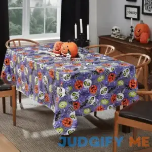Newbridge Ghoulish Gang Whimsical Halloween Vinyl Flannel Backed Tablecloth