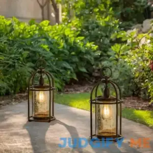 Evergreen Solar Metal Lantern With Clear Glass