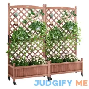 VEVOR Wood Planter with Trellis Outdoor Raised Garden Bed with Drainage Holes