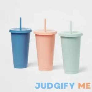 Room Essentials 24oz Plastic 3pk Reusable Cold Cup Blue