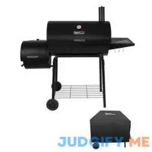 Royal Gourmet 30 in. Smoker Black Barrel Charcoal Grill with Offset Smoker with Cover For Outdoor