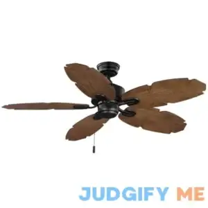 Hampton Bay 32719 Lillycrest II 52 in. Indoor/Outdoor Matte Black Wet Rated Ceiling Fan with 5 Weather Resistant QuickInstall Blades