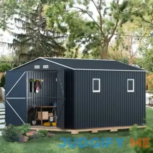 Outdoor 12 ft. W x 10 ft. D Metal Storage Shed LAVRE