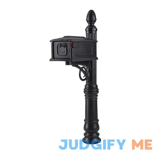 Architectural Mailboxes Stratford Black Medium Plastic All-In-One Mailbox and Post Combo Architectural Mailboxes Stratford Black Medium Plastic All-In-One Mailbox and Post Combo