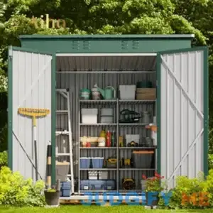 Aiho 6'x 4' Metal Outdoor Storage Shed for Patio Lawn Garden