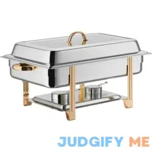 Update International DC-6N 8 Qt. Gold Accented Oblong Chafer