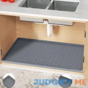 Under Sink Mat for Kitchen Silicone Waterproof Under Sink Liner Flexible Sink Cabinet Organizer Tray with Drain Hole