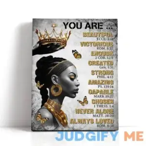 African American Wall Art Black Queen Girl Wall Art Christian Gifts for Women Inspiration Black Art Scripture Christian Wall Decor Bible Verse Wall