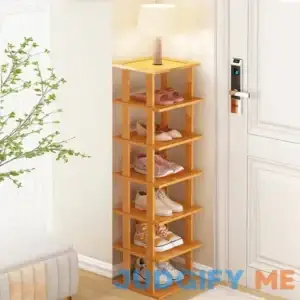Bamboo Shoe Rack - Vertical Shoe Rack for Small Spaces