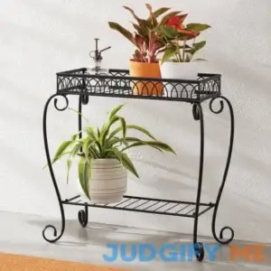 Mainstays Metal 2-Tier Shelves Plant Stand
