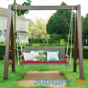 Zeel Porch Swing with Stand Red Barrel Studio Cushion
