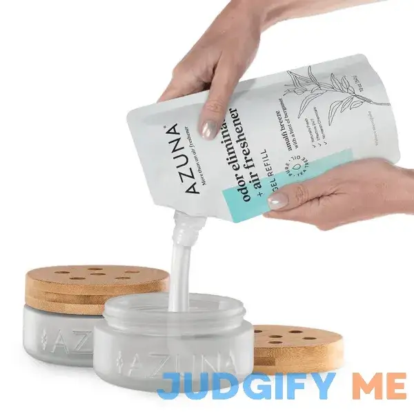 Azuna Air Freshener & Odor Eliminator Gel Room Kit Includes 8 oz Luxe Glass Jars Refill Tea Tree Essential Azuna Air Freshener & Odor Eliminator Gel Room Kit Includes 8 oz Luxe Glass Jars Refill Tea Tree Essential