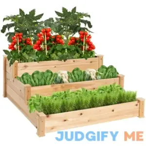 Best Choice Products 3-Tier Fir Wood Raised Garden Bed Planter Kit for Plants