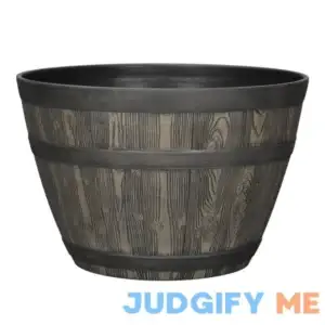 Better Homes & Gardens 20" x 20" x 13" Brown Resin Whiskey Barrel Planter