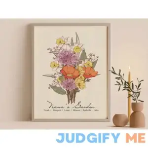 Birth Flower Bouquet Print | Personalized Gift | Gift for Mom | Grandma's Garden | Month Flower Art | Gift for Christmas