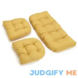 Blazing Needles U-Shaped Tufted Settee Cushion Set