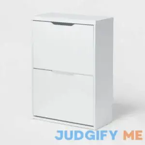 Brightroom Laminate Pivot Open Shoe Cabinet White