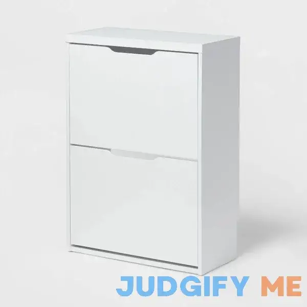 Brightroom Laminate Pivot Open Shoe Cabinet White Brightroom Laminate Pivot Open Shoe Cabinet White
