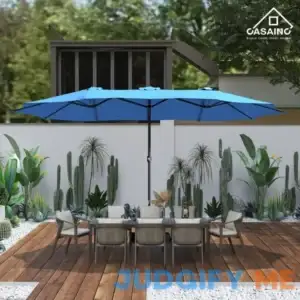 CASAINC 15 ft. Steel Patio Market Umbrella with Base Base