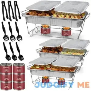 COMFICOVE Disposable Chafing Dish Buffet Set 33 Piece of Chafing Servers with Food Warmers