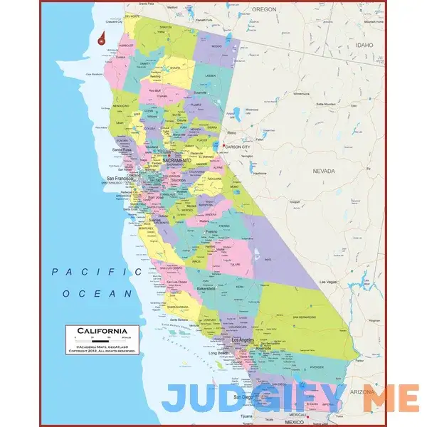 California State Wall Map Poster California State Wall Map Poster