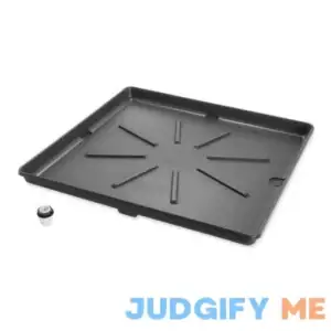 Camco 30 x 32 in. Graphite Drain Pan with PVC Fitting 20754