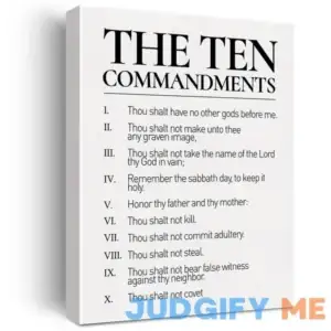 Christian Canvas Wall Art 10 Commandments Canvas Print Positive Scripture Canvas Painting Home Bedroom Wall Decor Framed Gift 12x15 Inch