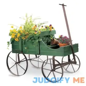 Collections Etc Amish Wagon Decorative Indoor/Outdoor Garden Backyard Planter
