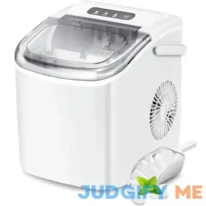 Crzoe Countertop Portable Ice Maker Machine with Handle 9 Bullet-Shaped Ice Cubes Ready in 6 Mins