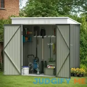 Devoko 6' x 4' Outdoor Metal Storage Shed with Lockable Door Tools Storage Shed for Garden Backyard Patio