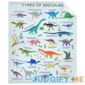 Dinosaur Blanket for Boys Types of Dinosaurs Birthday Gifts for Boys Kids Toddler Girls Teens Soft Flannel Funny Dinosaur Animal Educational Throw