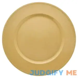 Dollar Tree Gold Plastic Charger Plates With Beaded Rims