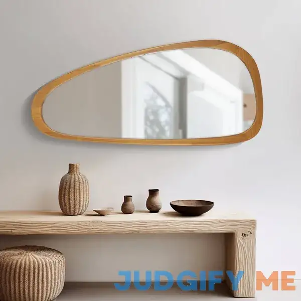 Doruk Irregular Wooden Bathroom/Vanity Mirror Wrought Studio Doruk Irregular Wooden Bathroom/Vanity Mirror Wrought Studio
