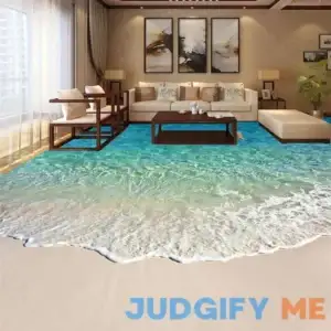 ECYC 3D Water Waves Beach Ocean Waterproof Creative Floor Tiles Painting Murals Sticker