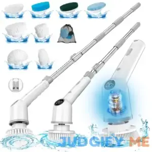 Electric Spin Scrubber Cordless Shower Scrubber with 8 Replaceable Brush Heads