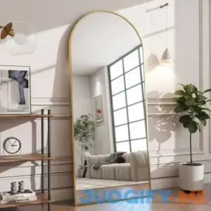 Everly Quinn Full Length Mirror Arch Floor Mirror Wall Mirror Hanging Or Leaning Arched-Top Full Body Mirror With Stand For Bedroom