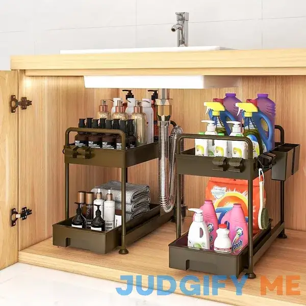 Exilenthome 2-Pack Under Sink Organizers for Bathroom and Kitchen Exilenthome 2-Pack Under Sink Organizers for Bathroom and Kitchen