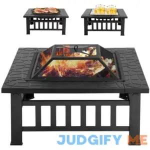 FDW Outdoor Fire Pit Metalfire Bowl Fireplace Backyard Patio Garden Stove with Spark Screen and Safety Poker