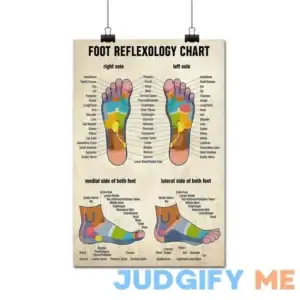 FLFGIDD Wall Art Foot Reflexology Chart Poster Massage Therapist Knowledge For Kitchen Home Decor 16x24 inch