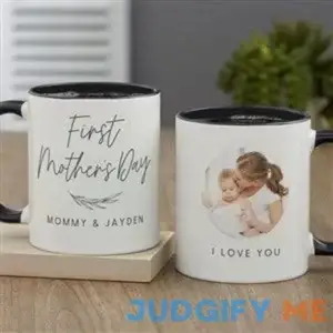 First Mother's Day Love Personalized Coffee Mug 11 oz.- Black