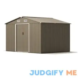 Gotland 10FT x 8FT Metal Storage Shed for Outdoor with Design of Lockable Slide Doors and Air Vent