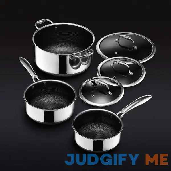 HexClad Hybrid Cookware 6 Piece Pot Set with Lids HexClad Hybrid Cookware 6 Piece Pot Set with Lids