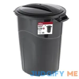Hyper Tough 32 Gallon Round Trash Can Black Plastic