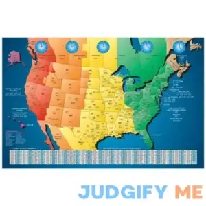 Imageability North America Laminated Gloss Time Zone Area Code Map with Reverse Lookup