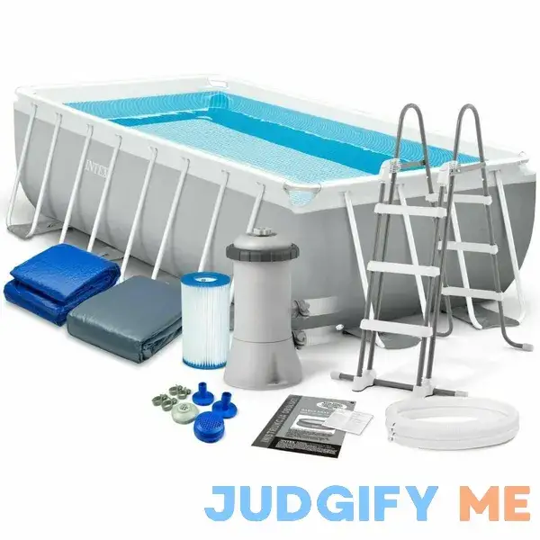 Intex 4.88Mx2.44Mx1.07M Prism Frame Rectangular Beach Swimming Pool Grey/White 26792 Intex 4.88Mx2.44Mx1.07M Prism Frame Rectangular Beach Swimming Pool Grey/White 26792
