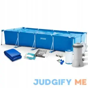 Intex Frame Pool Rectangular Beach Swimming Pool Blue