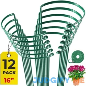 K-Brands 12 Pack Plant Support Stakes Half Round Peony and Indoor and Outdoor Plants вЂ“ Plant Cage Ring Support