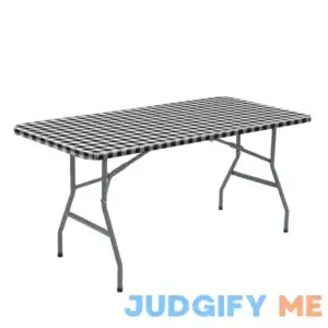 KENOBEE Picnic Table and Bench Fitted Cover Flannel Backing Elastic Edge Waterproof Wipeable Plastic Cover Vinyl Tablecloth