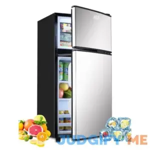 KRIB BLING Mini Fridge with Freezer on Top