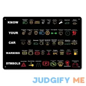 Know Your Car Warning Lights Mechanics Funny Sarcastic Sign Metal Tin Signs